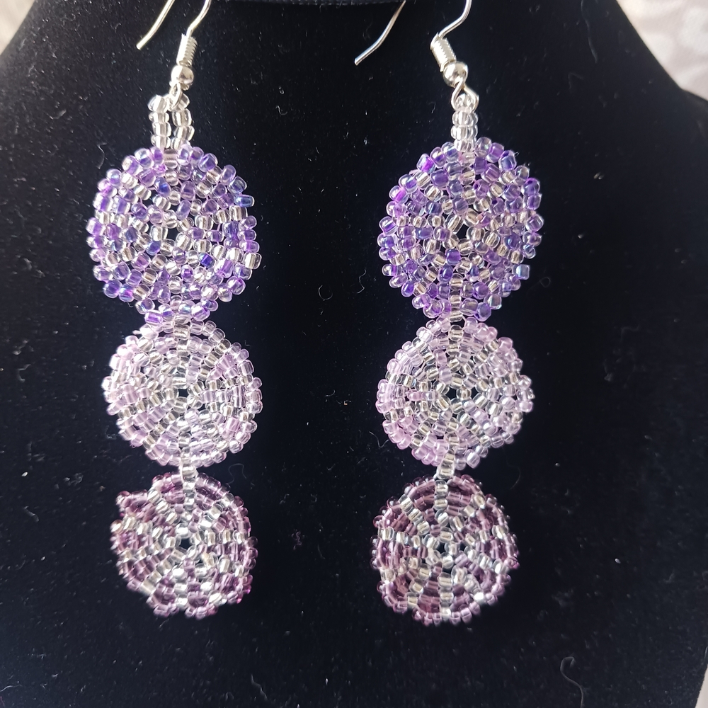 Elegant Purple Beaded Earrings
